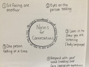 Norms of conversation anchor chart Eng